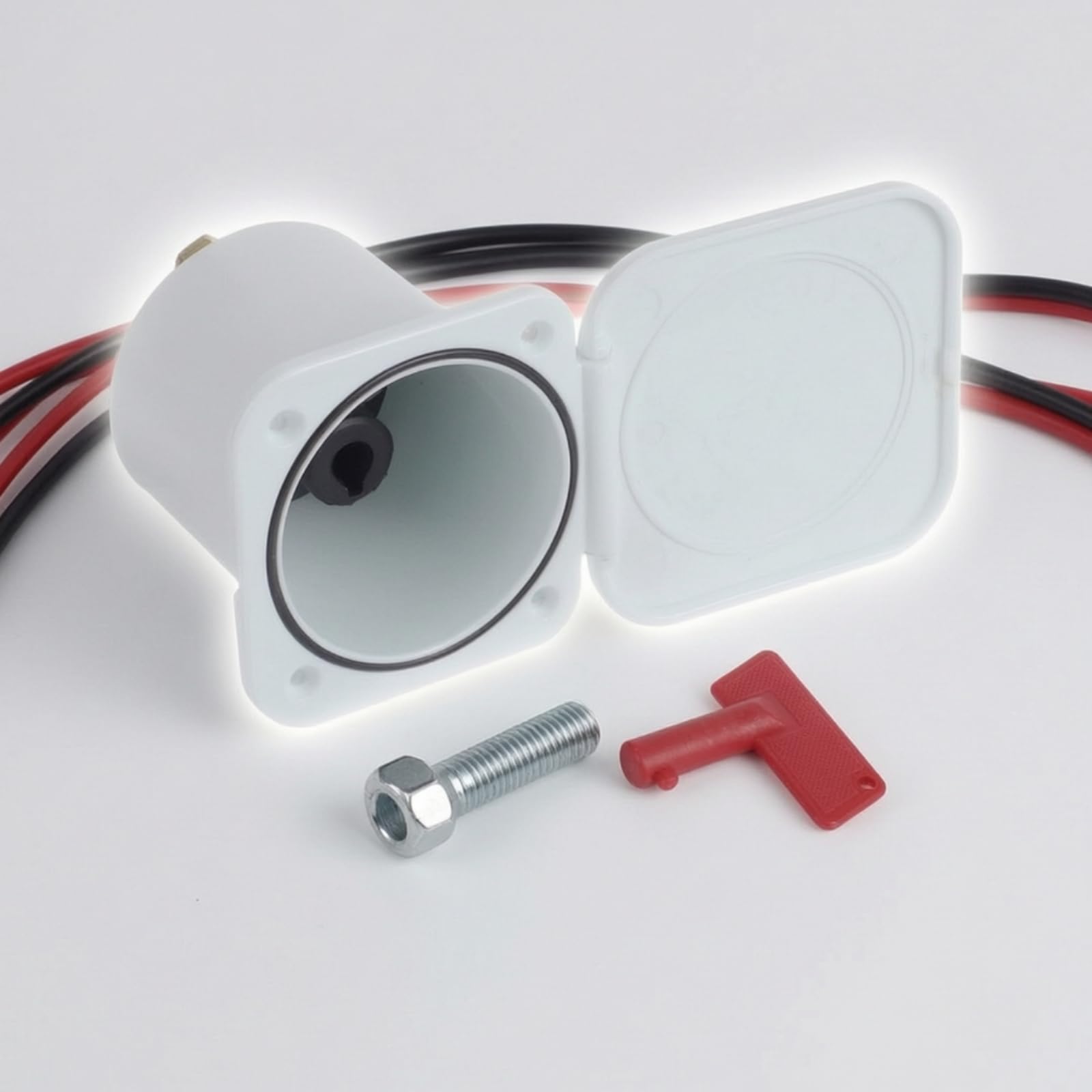 harayaa Interrupteur de Sécurité Électrique Coupe Circuit Isolateur Déconnexion Clé Couvercle à Charnière Corps Polypropylène Connexions 10 Mm 12 à