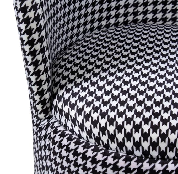 Image of Ottoman for Living Room, Velvet Round Foot Rest Stool, Wooden Legs Chair for Sitting, Ottoman for Bedroom & Makeup Room Decor | Chair (18 inchx18 inchx32 inch), Puffy (16 inchx16 inchx17 inch) | (Black Stars)