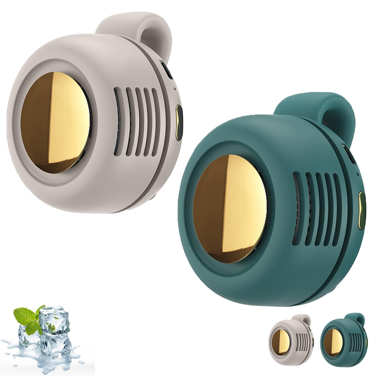 flacoko Aviationp Portable Silent Mini Bladeless Electric Fan, Small Clip Fan, Portable Silent Mini Bladeless, Whirlwind Fan for Waist Clip Fans, Suitable for Outdoor & Travel & Office (WHITE+GREEN)