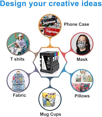 Miniatura 4 de Aomya Tinta de sublimación SG500 SG1000 compatible con impresoras Sawgrass Virtuoso SG500 SG1000 (paquete de 4, negro, cian, magenta, amarillo