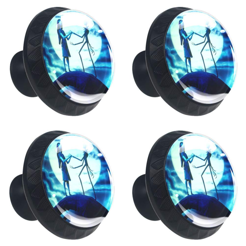 Nightmare Before Christmas Round Cabinet Knobs 4pcs Drawer Pull Handle with  Screws for Home Wardrobe Office Kitchen Dresser and Cupboard : Amazon.sg:  DIY and Tools