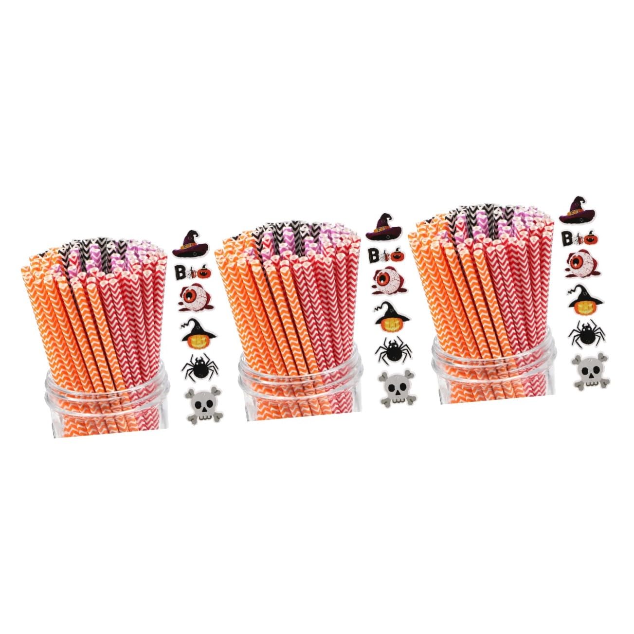 Pailles Halloween papier rayées VICASKY pour décorer votre table de fête à la maison