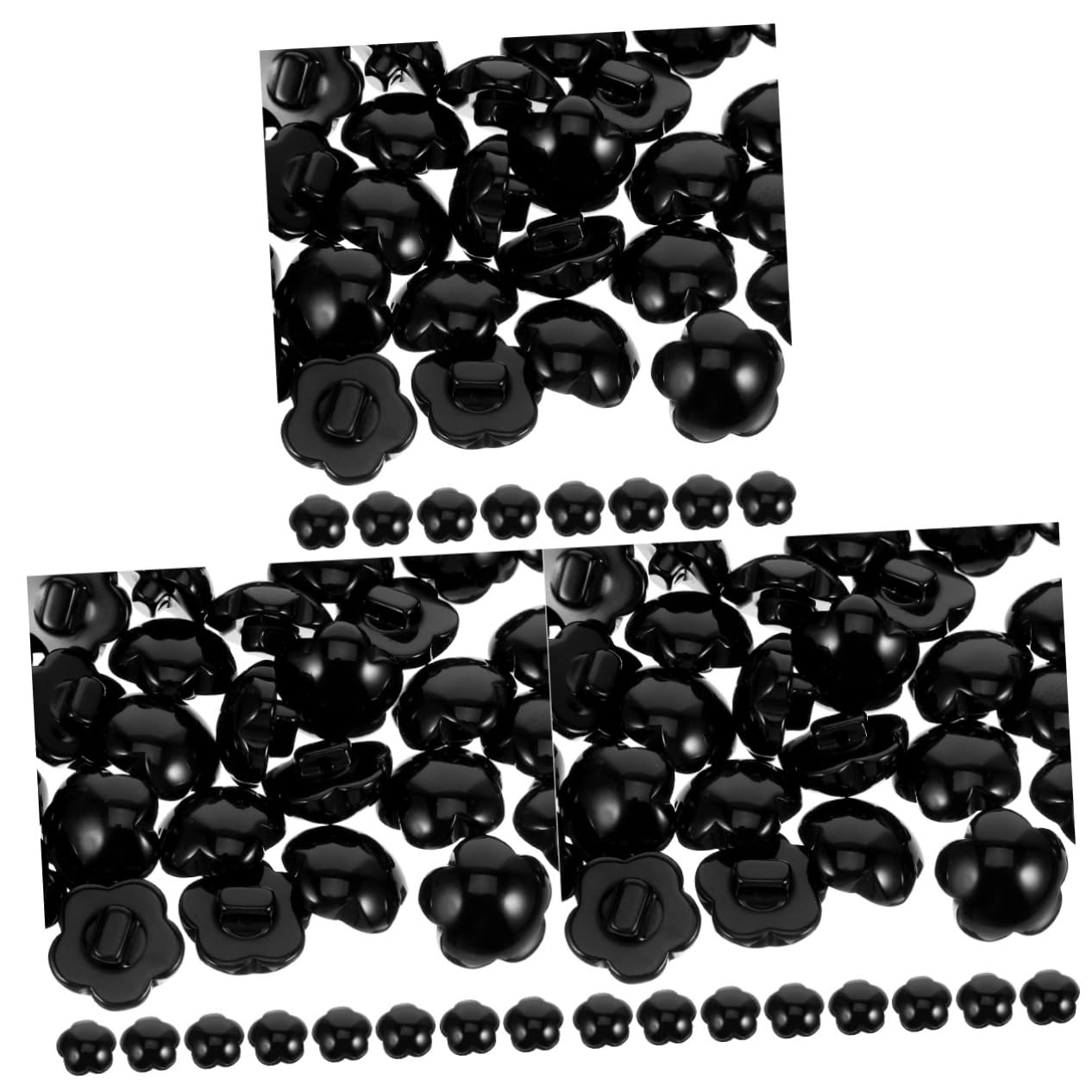 TEHAUX 3 Set Bottoni A Fungo Fai Da Te Cerniera Bottoni Per Cardigan Per Della Giacca Creatore Di Bottone Dei Jeans Rotondi Black Resina 50 Pezzi*3
