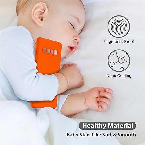 Miniatura 6 de oakxco para Samsung Galaxy S10 Plus Funda de teléfono de silicona líquida, color sólido fluorescente brillante, funda protectora de gel mate lisa y