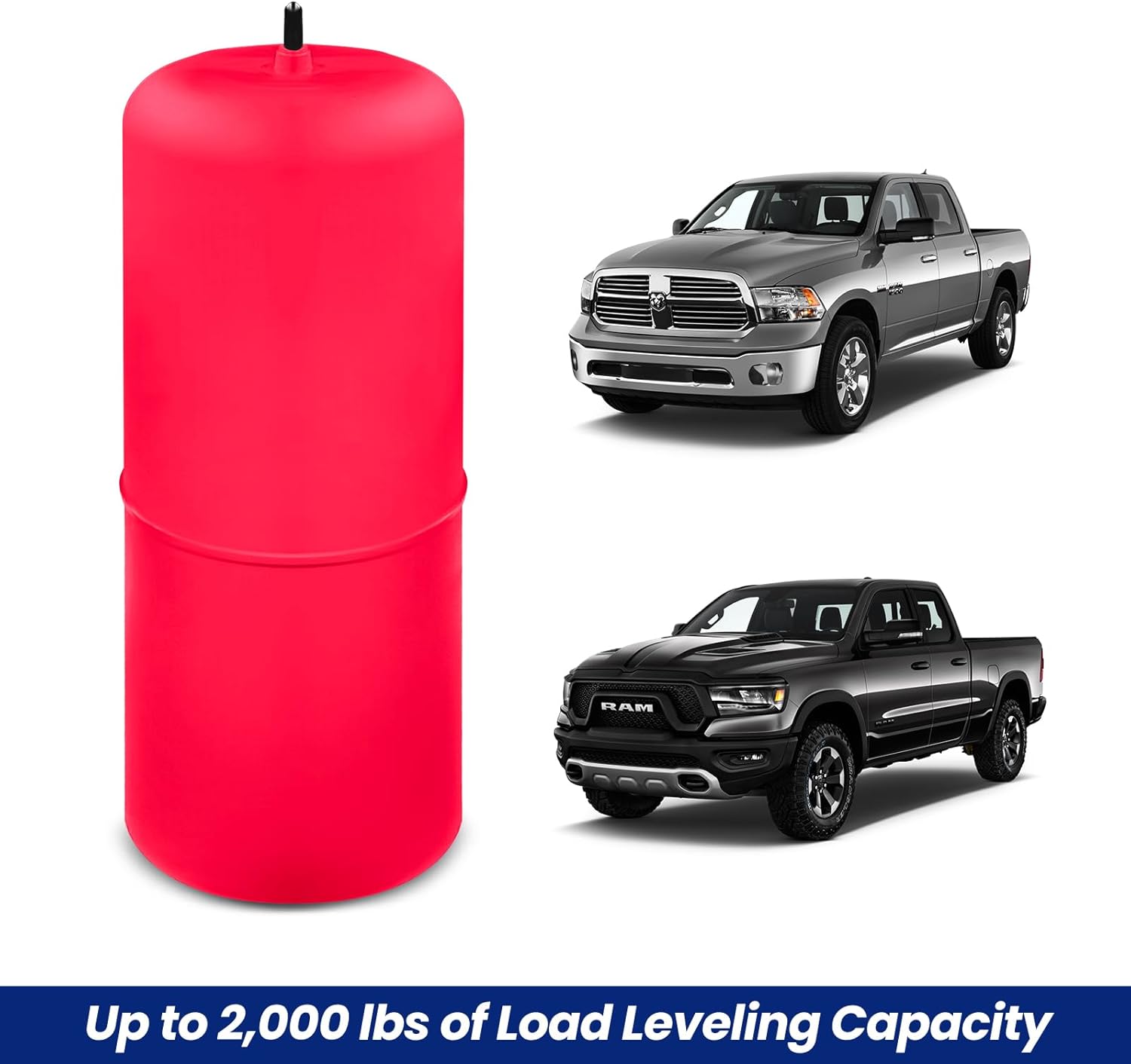 Rear Air Spring Kits 1 PK Compatible with 2009-2023 RAM 1500 and RAM 1500 Classic Pickups, OEM Replace Airlift 60818, up to 500 lbs of Load Leveling Capacity