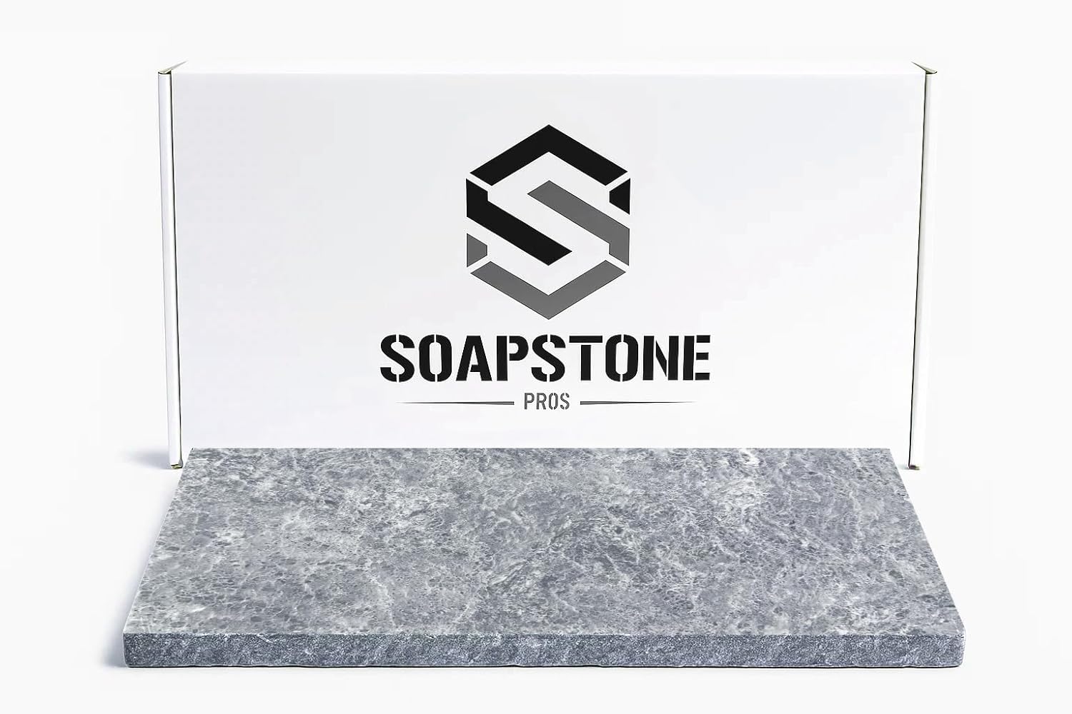 Grilling Stone by Soapstone Pros - Perfect for BBQ, Grill and Oven - Natural Non-Stick - rectangular - 16" X 8"