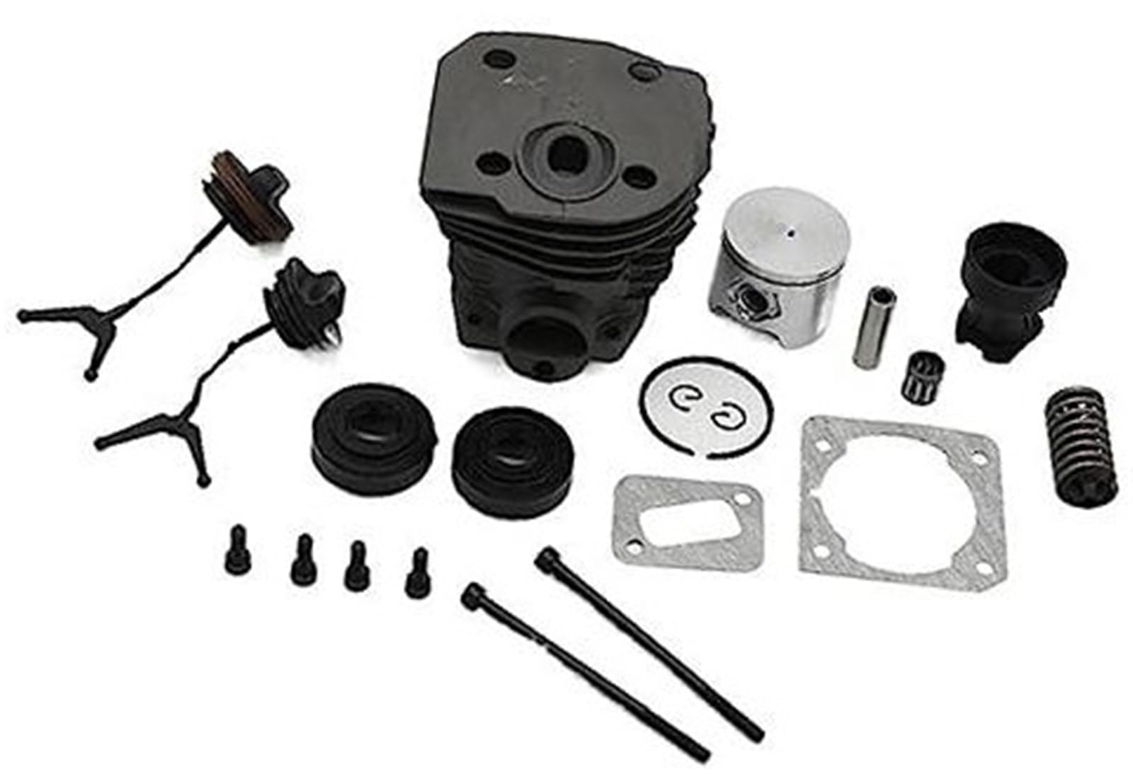 Kit de reconstrucción del motor perno sello la tapa aceite pistón cilindro 44MM, for piezas motosierra gas Husqvarna, 340 345 350 Tapa del tanque de combustible de jardín