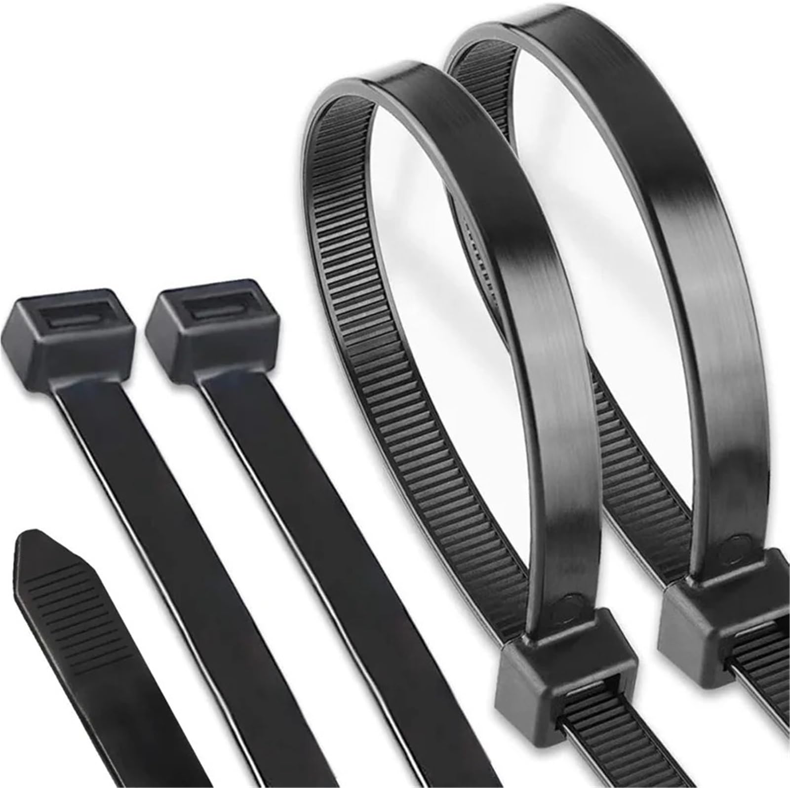 Bridas de nylon con clip, Bridas for Cables, Nylon Autoblocante, Ajustables, Negro/Blanco, 3x(100-150) mm(White- (3x100mm))