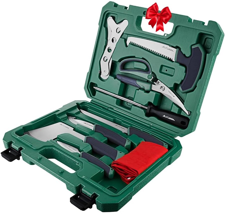 FLISSA 10-Piece Hunting Knife Set with Case