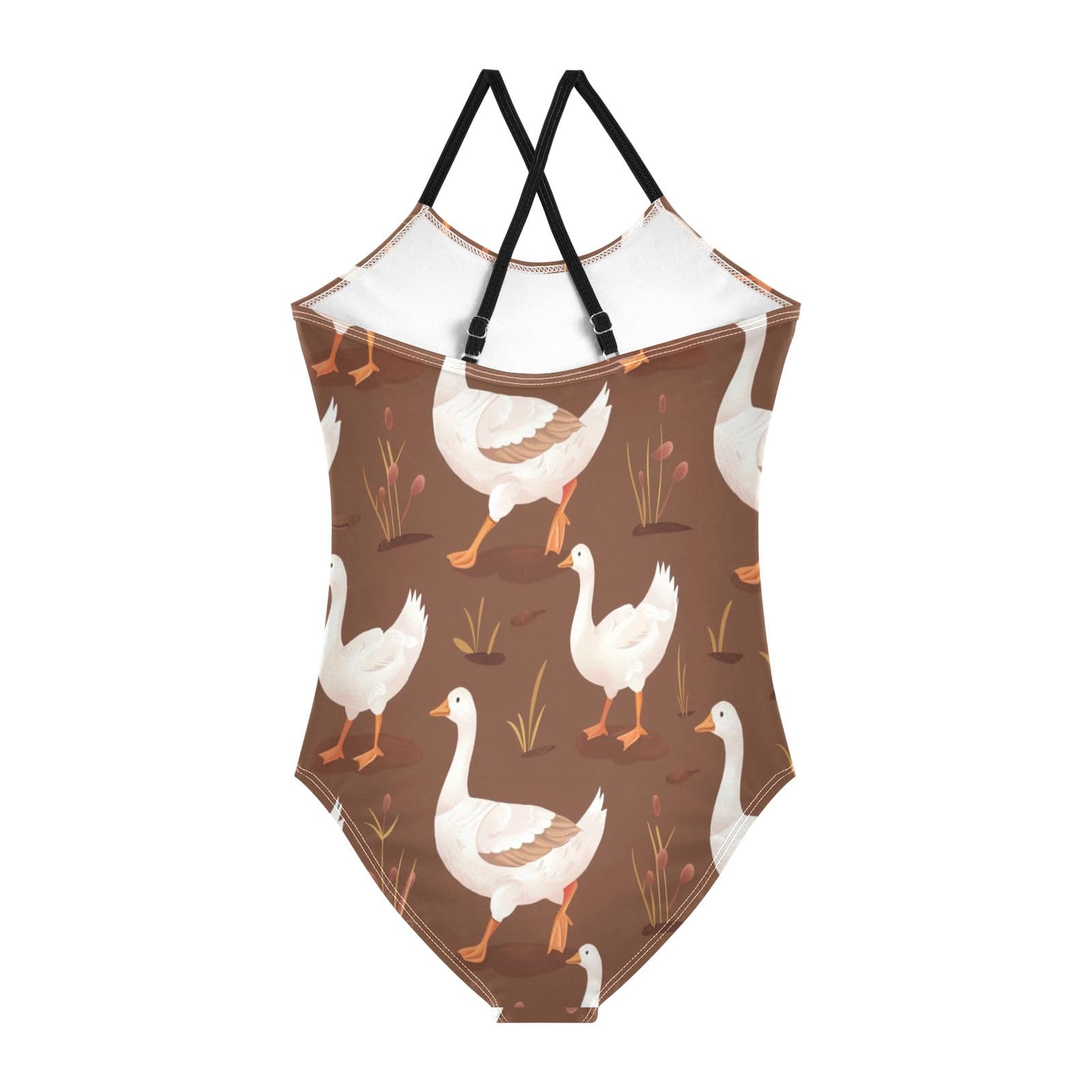 Gooses and Grass Girls One-Piece Swimsuit Beach Bathing Suit