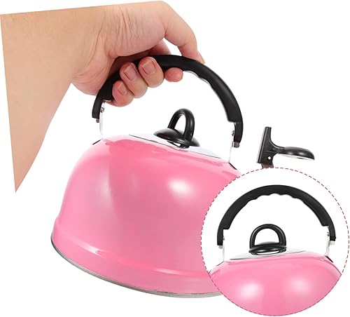 Miniatura 7 de TOGEVAL - Olla hervida para el hogar cocina etc Calefacción de agua con bloqueo para silbato para manejar sonido rosa de gas con hervidor de té de