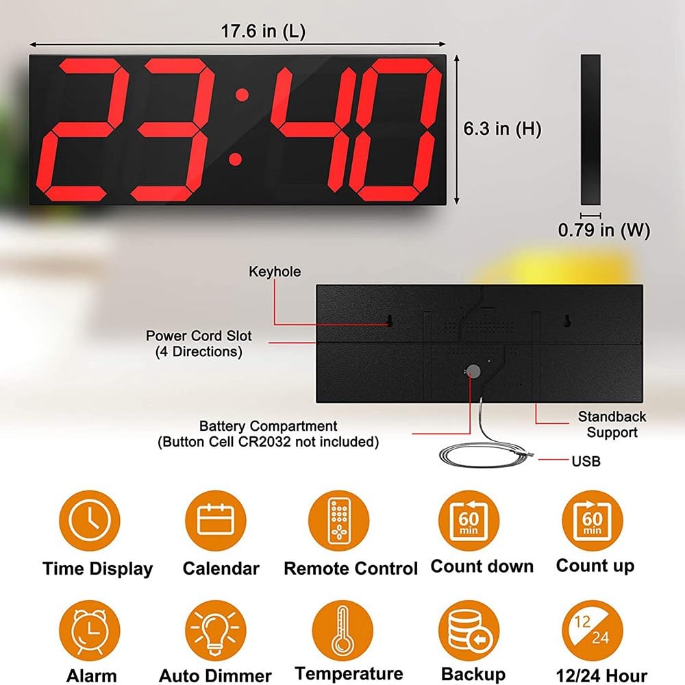 Amazon.co.jp: デジタル LED 壁掛け時計、18 インチ 4 桁、8 Amazon.co.jp: デジタル LED 壁掛け時計、18 インチ 4 桁、8