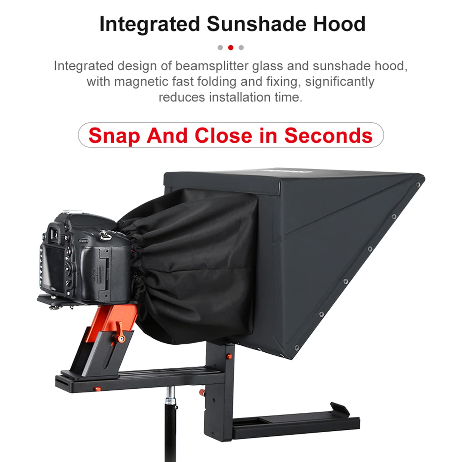 Jemora TP170 Tragbarer Teleprompter Prompter Smartphone/Tablet/DSLR-Kamera Universal mit Fernbedienung Tragetasche für Interview Bühne Rede Live Streaming Online Video Vlog