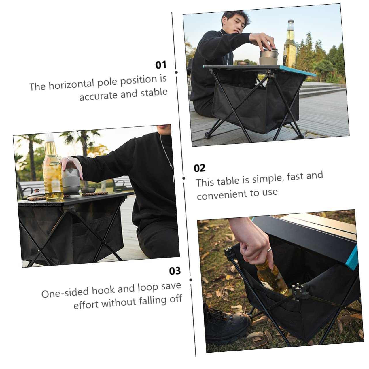 VICASKY Tavolo Pieghevole Portaoggetti Tavolo Picnic Portatile Per Barbecue e Spiaggia Accessori Per Esterni Per Picnic e