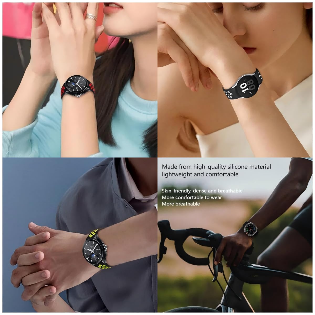 Sportowy pasek 22 mm do Huawei Watch GT 5/4/3/2 Pro / SE/2e 46 mm, oddychający, miękki silikonowy pasek zapasowy do Honor Watch GS4/GS3/C/4 Pro/MagicWatch 2/1/Dream