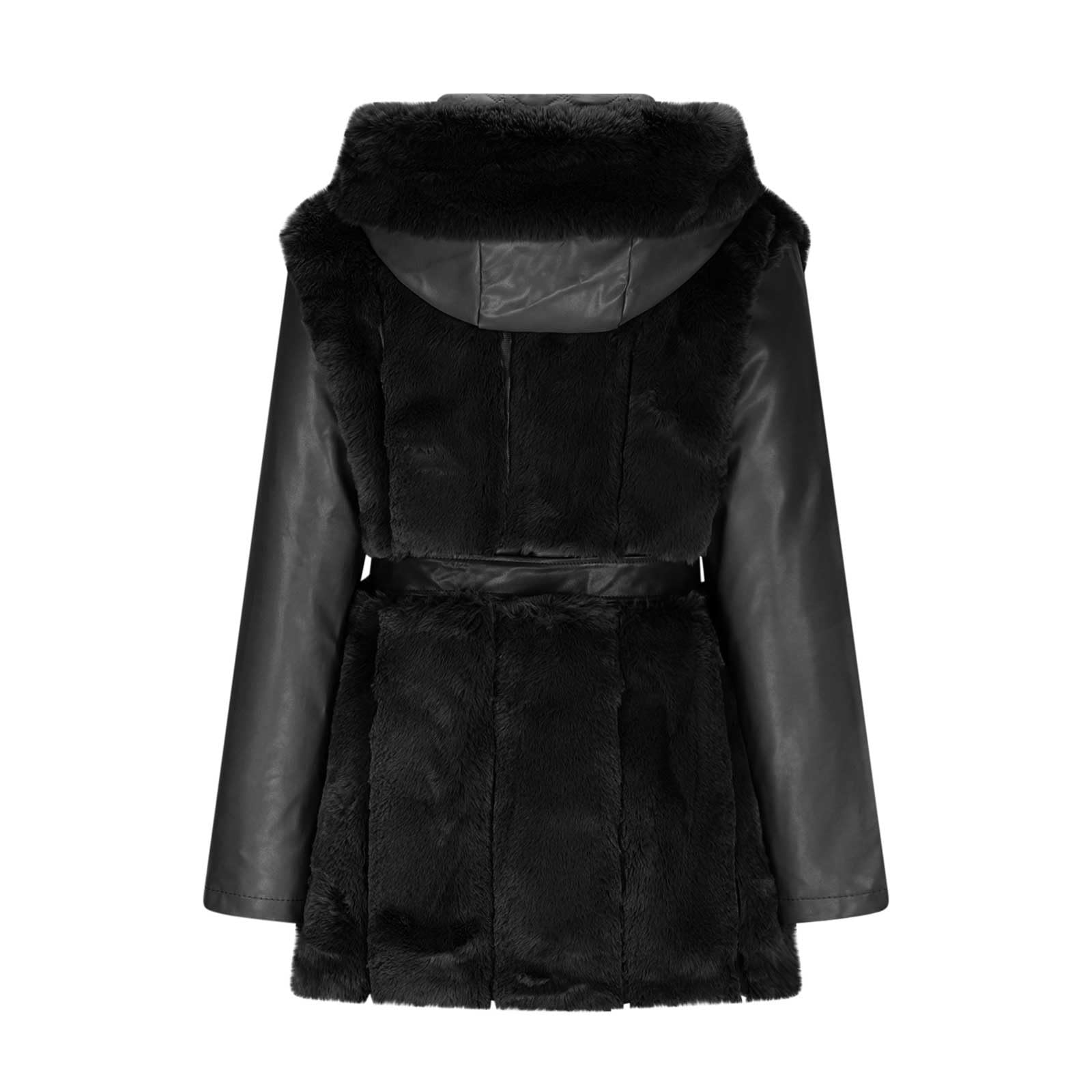 Pelzmantel Damen mit Kapuze Felljacke Warm Kunstfell Jacke Kunstpelz Mantel Winter Winterjacke Wintermantel Fleece Kuscheljacke Flauschig Strickjacke Kunstfellmantel Fellmantel Plüschjacke