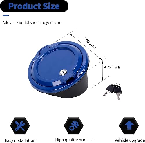 Miniatura 4 de Tapa de depósito de gasolina con cierre de puerta, accesorios exteriores para Jeep Wrangler JL JLU 2018-2023, color azul