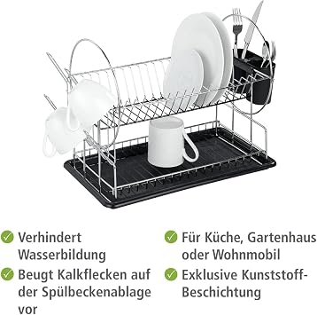 Wenko Escurreplatos Premium Duo, Silver