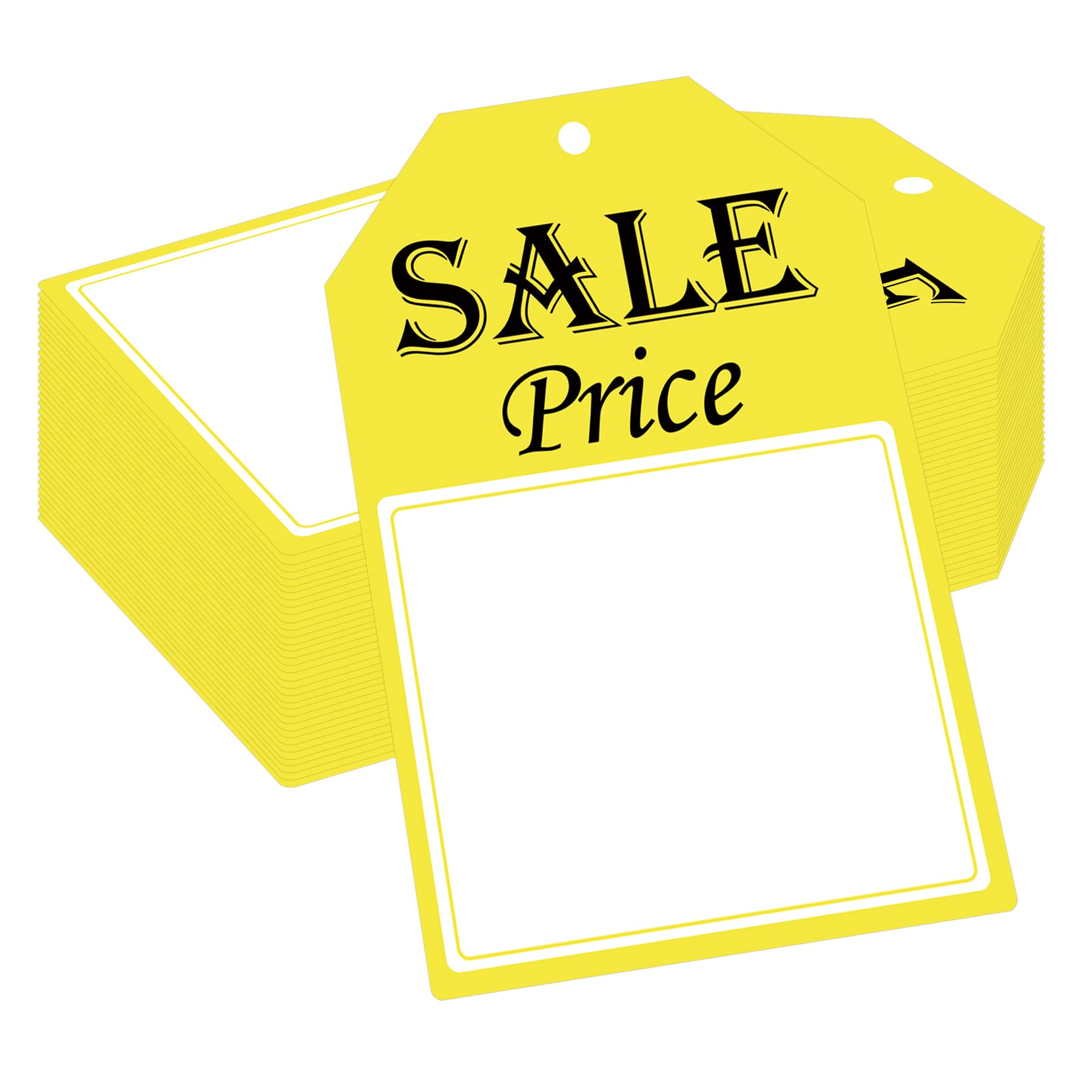 100 Pack Red Sale Price Tags with String 2x3 Inch Retail Labels Business Store Signs Point of Sale Price Pricing Card (Yellow)