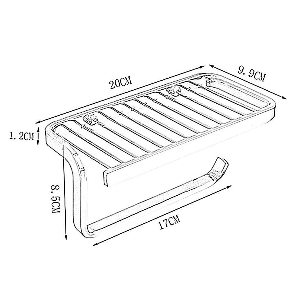 Estante de baño Almacenamiento de baño, Estante de baño Estante de Ducha de baño Organizador montado en la Pared de Estilo Moderno Metal Resistente al Agua a Prueba de Herrumbre (Color:Plata