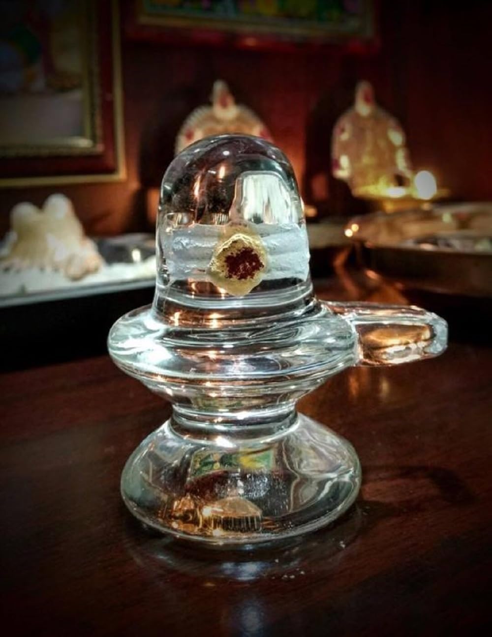 TreegoArt Crystal Shivling, Pure Crystal Lingam for Home Pooja Decorative Showpiece - Size 2 inch (Clear White)