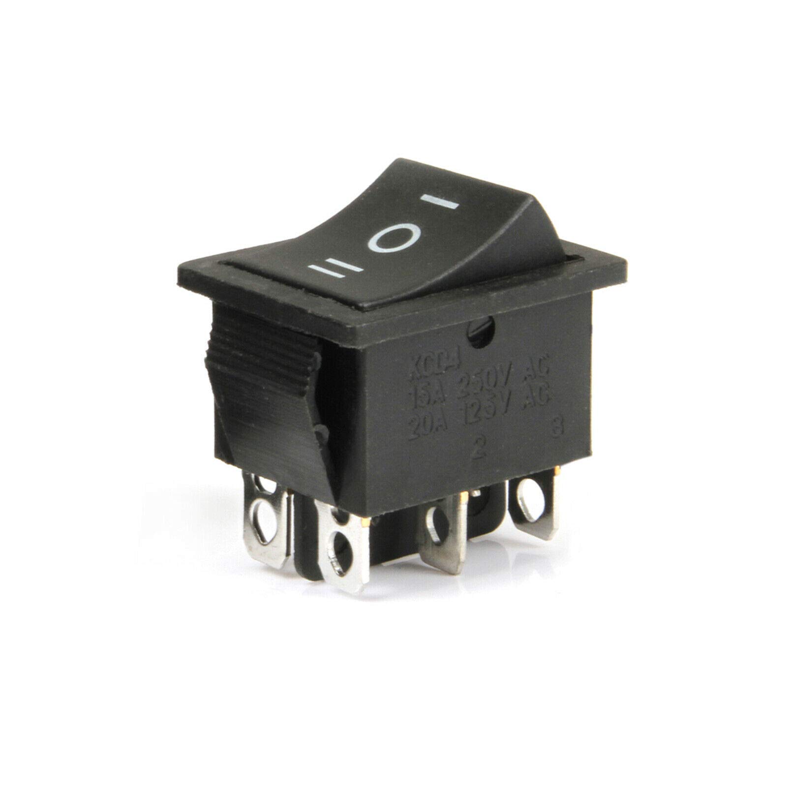 3 Position Rocker Switch 5-Pack 6-Pin DPDT ON-OFF-ON Rocker Switches ...