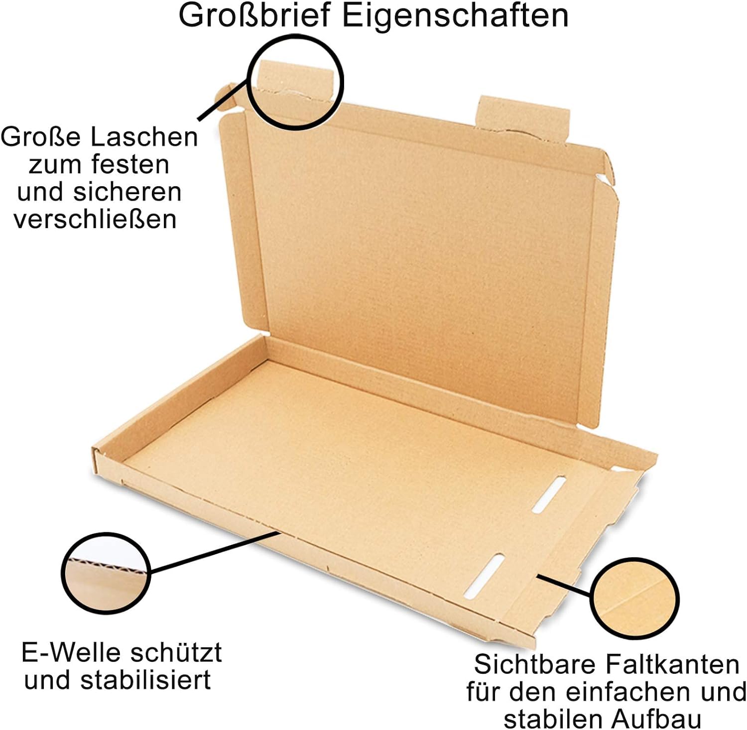 verpacking300 cajas de cartón para cartas grandes Cajas de envío 350 x 250 x 20 mm, blancas, GB-2 cajas de cartón para cartas grandes, cajas de embalaje,