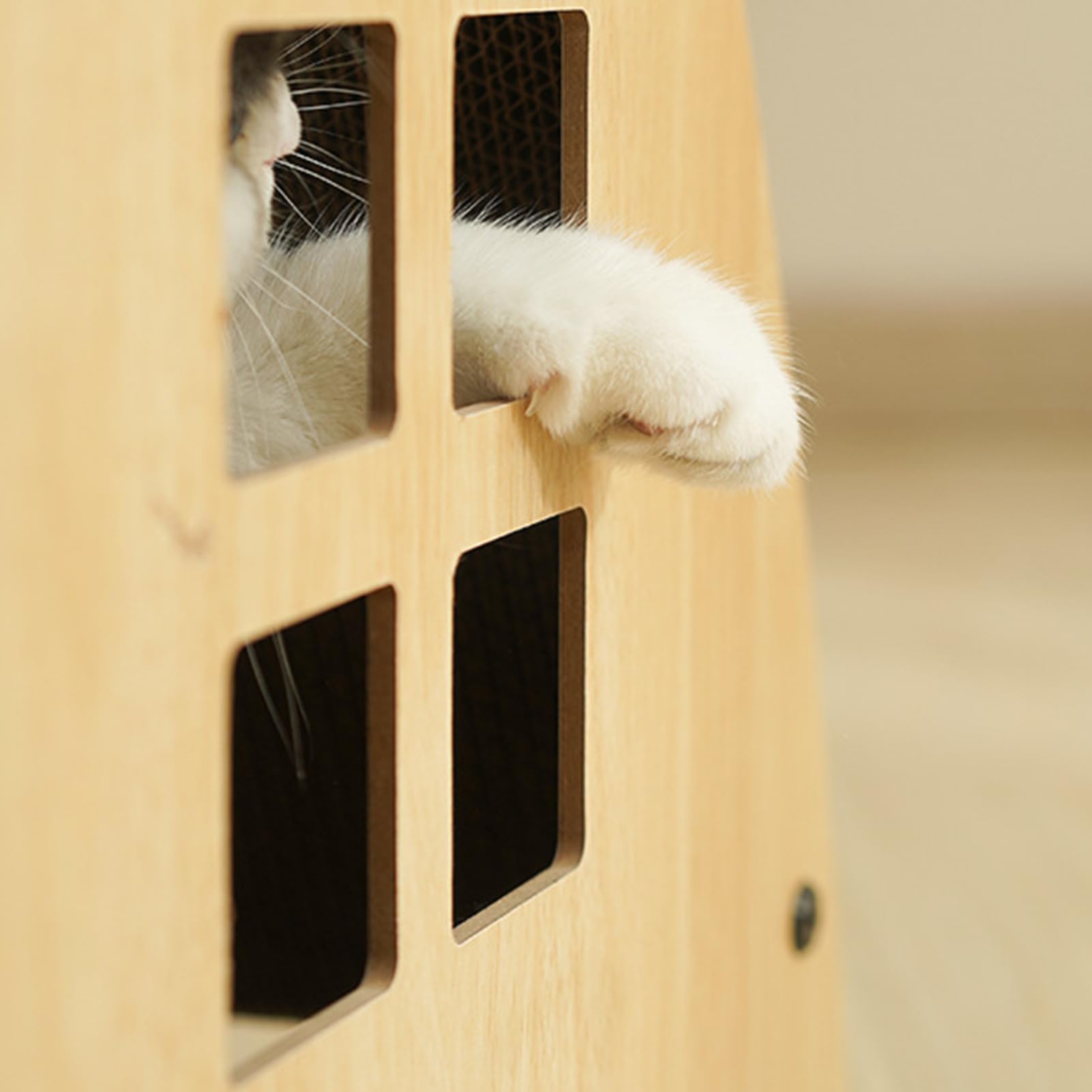 Casetta per gatti,Cuccia per gatti in cartone Tiragraffi sicuro e solido | Casetta per gatti da interno in legno, casetta multifunzionale per gatti in cartone per gattino, a rip