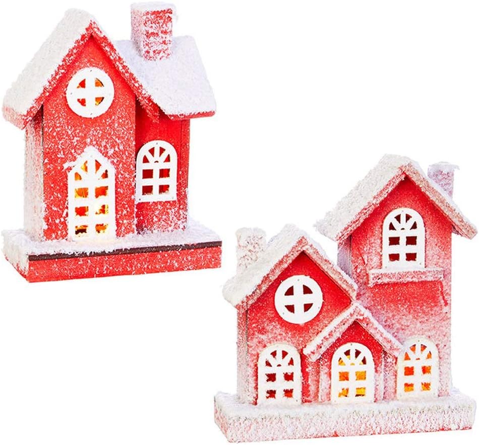 RAZ Imports Mister Snowman 10.5 Lighted House, Assortment of 2