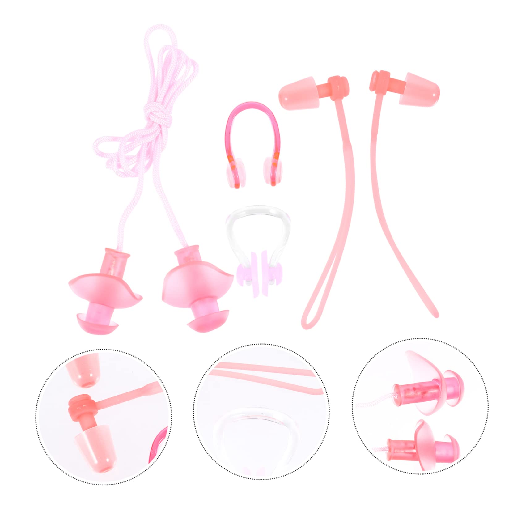 VICASKY 4pcs Nose Clip Set for Adults Unisex Swimming Tools with Storage Box Water Protection for Ears Nasal Cavity Swimming Accessories