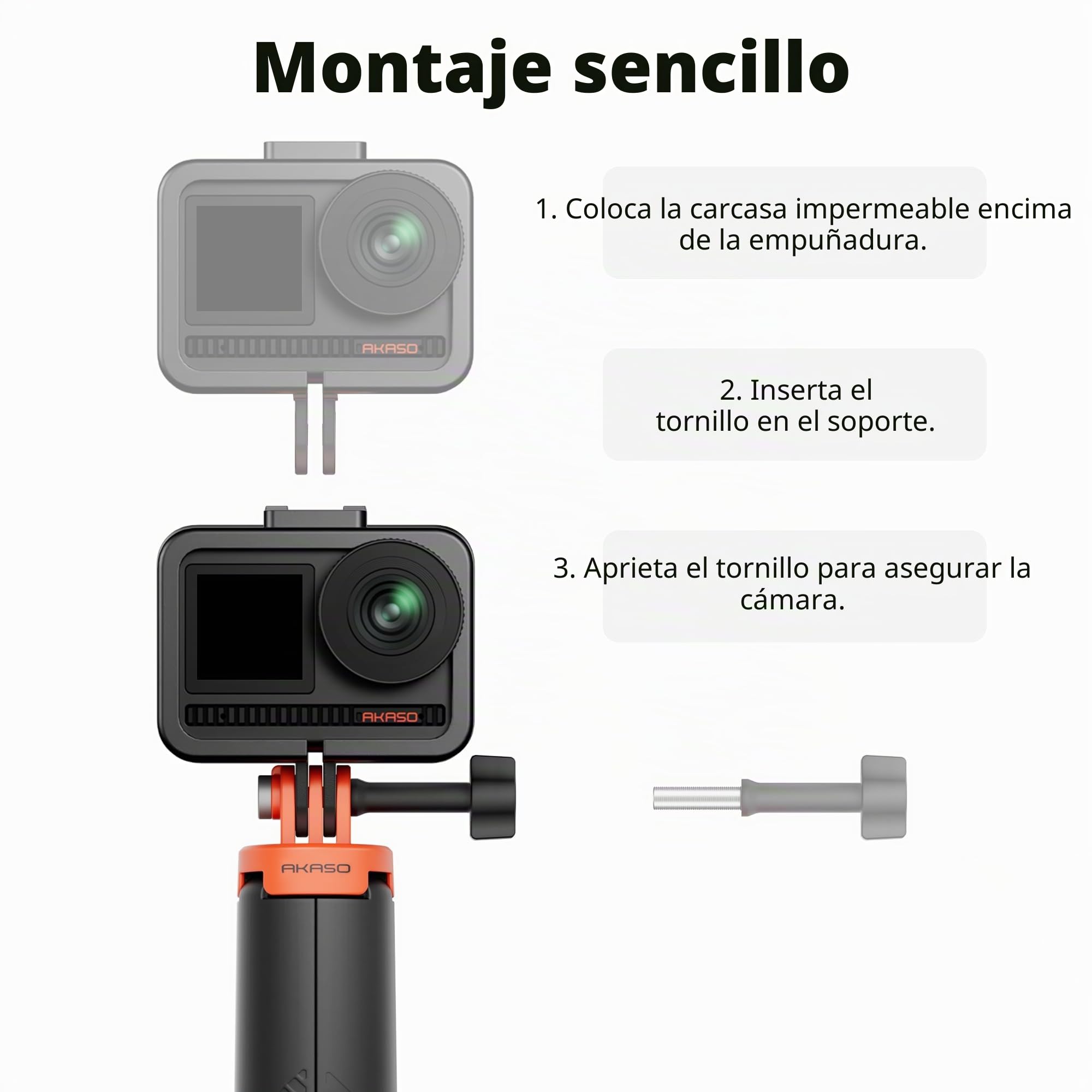 AKASO Palo de Selfie Trípode con empuñadura Flotante, Compatible con Gopro Hero 13/12/11/10/ 9/MAX/dji Osmo Action AKASO EK7000/Brave 4/Brave 7 LE/Brave 7 Cámara de Acción Accesorios