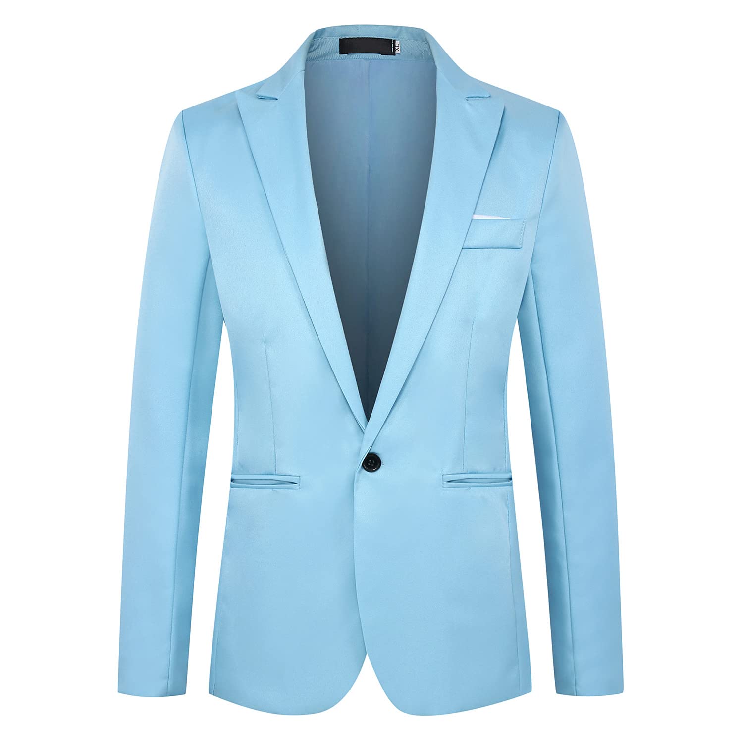 Blazer Homme Slim Fit - Col Revers, Manches Longues - Tissu Anti-rides - Pour Bureau, Affaires, Fête - Couleur Unie - Mi-saison