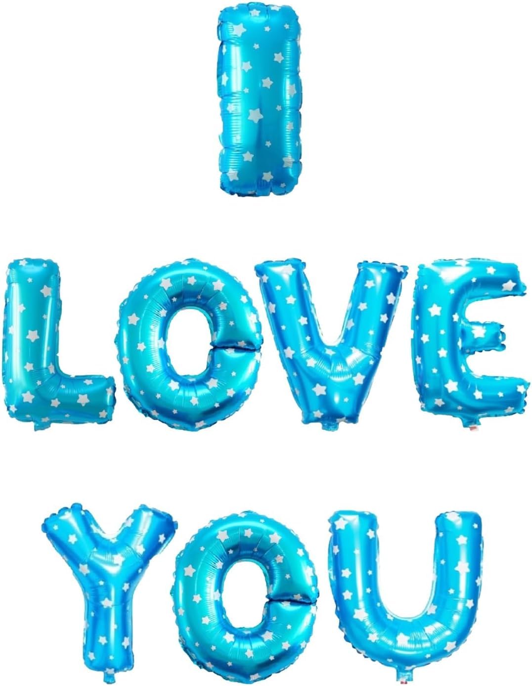 Pannu Design 16 Inch I Love You Foil Balloons Valentine's Day Decoration Balloons Romantic Love You Foil Balloon (Printed Blue)