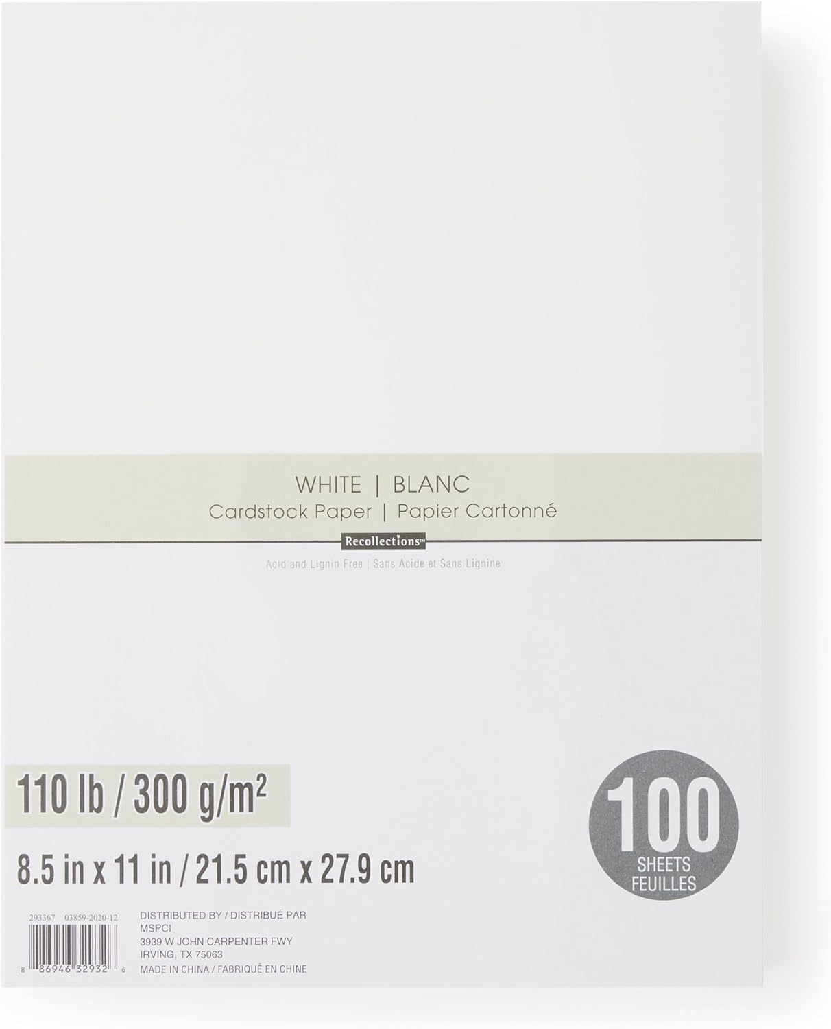 Recollections 100 Sheets Black Heavyweight 8.5” x 11” Cardstock Paper - Acid and Lignin Free Paper for Scrapbooks, Arts & Crafts - 1 Pack