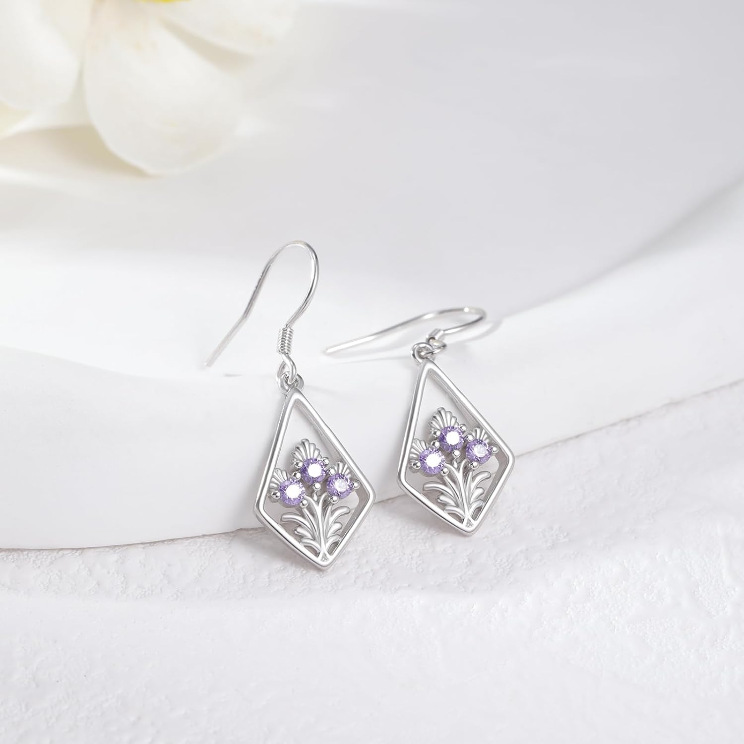 925 Sterling Silver Drop Dangle Huggie Earrings for Women Octopus/Cardinal/Cherry/Skull/Claddagh/Celtic/Scottish Thistle Earrings Trendy Jewelry Birthday Gift for Women Her Wife Friends - Image 4