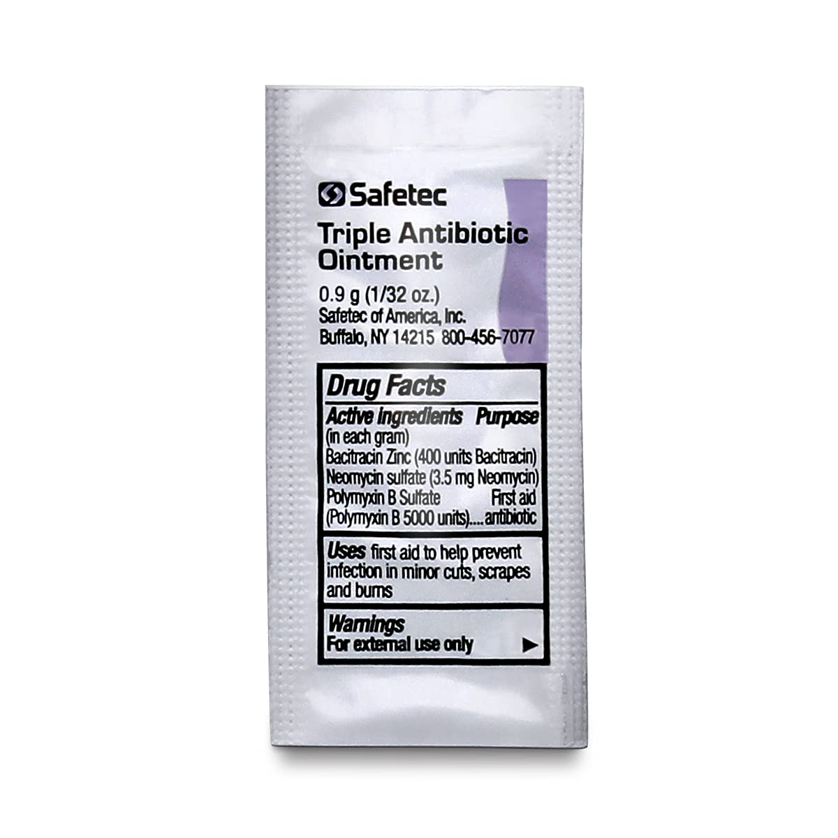 Safetec Triple Antibiotic Ointment 9 g Pouch Bulk Package - 2000 Count