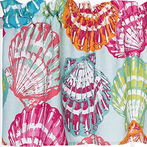 C&F Home Merritt Island Cotton Window Treatment Curtain Valance Coastal Beach House Curtains For Window Living Dining Room Bedroom Bathroom Kitchen Valance Single Pink #TOP2