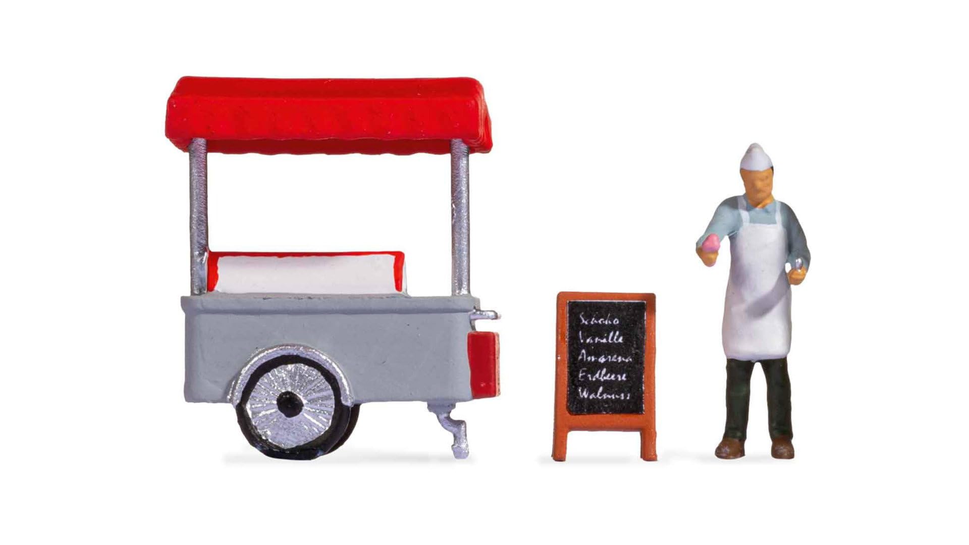 NOCH Tiny-Scenes Ice Cream Truck Model Train Figure H0 Hand Coloured