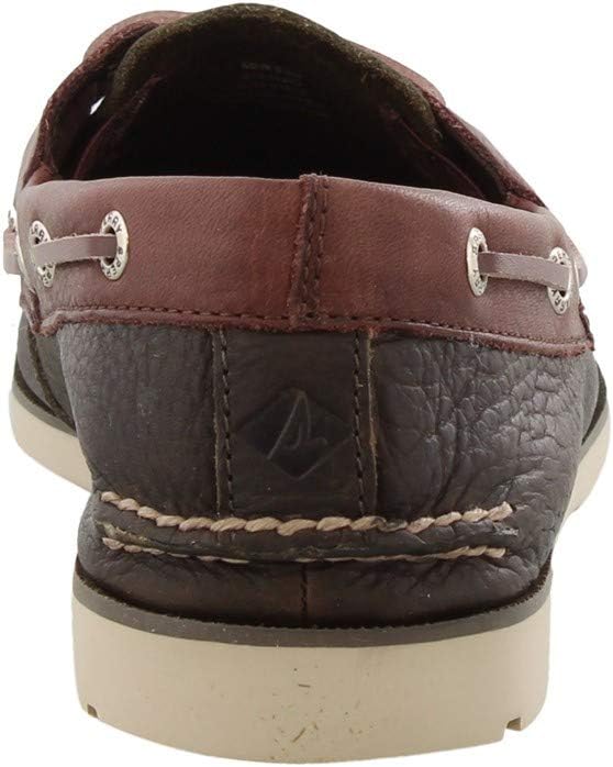 Sperry Mens Leeward 2-Eye Cross Lace Leather Boat Casual Shoes - Brown - Size 8 D