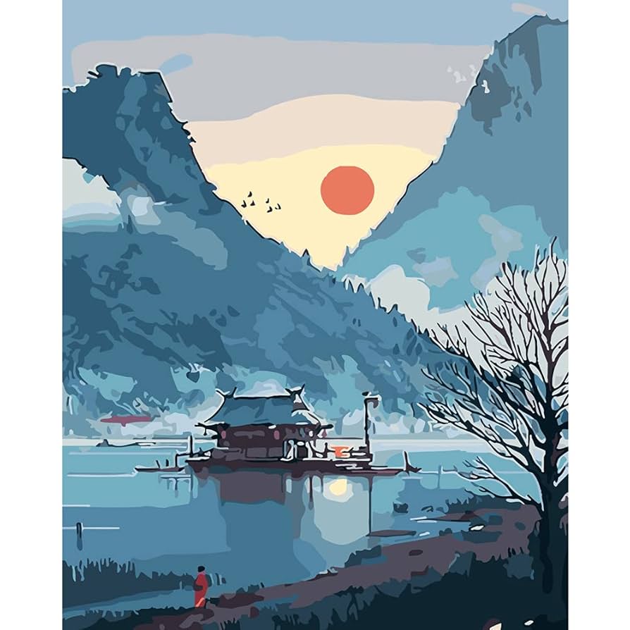 Amazon | FILASLFT Paint by Numbers Kit 大人用 風景、数字
