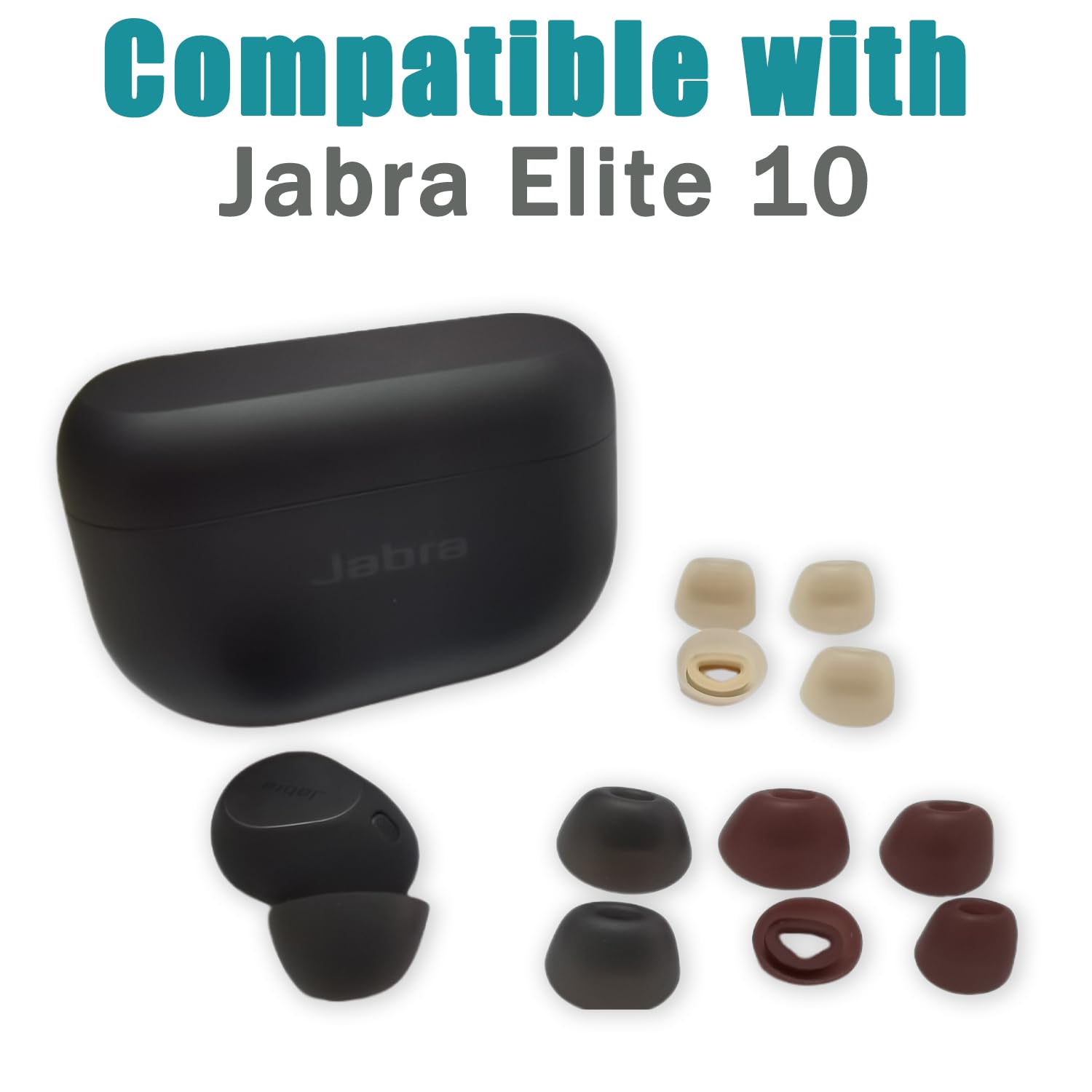 Amazon | Jabra Elite 10用シリコンイヤホンチップ - 交換用イヤー