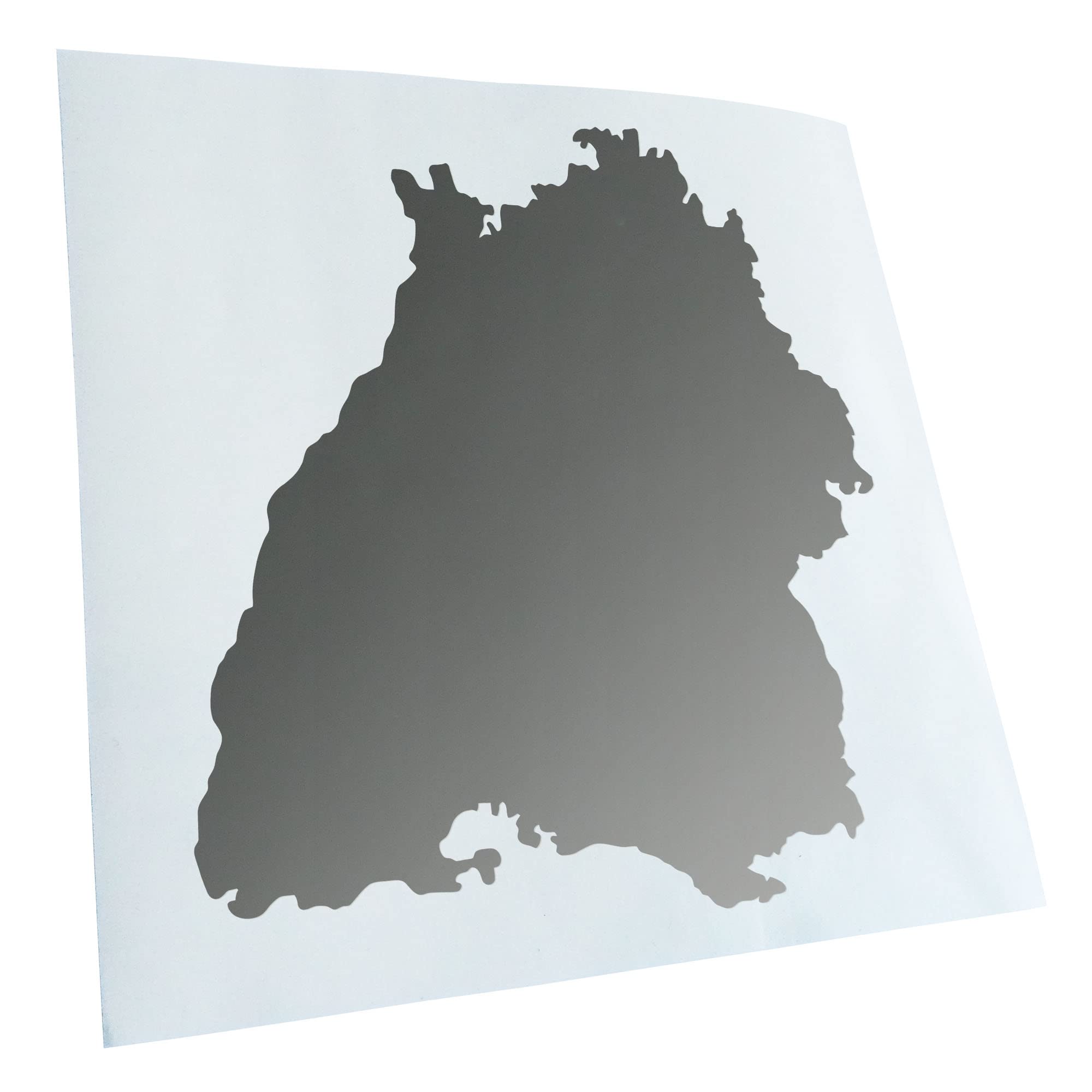 Kiwistar - Car Sticker - Silver - 24 x 22 cm Baden - Württemberg Silhouette - Rear Window Car Sticker Weatherproof for Car Truck Moped Truck - Sticker Exterior Self-Adhesive Tuning Accessories for