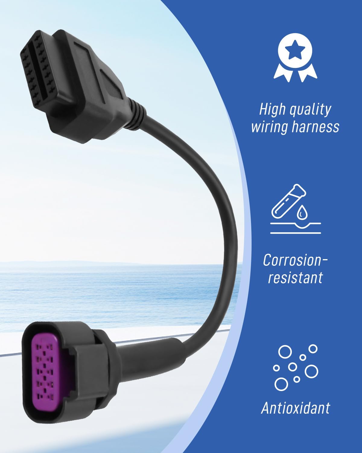 DTS Diagnostic OBD2 Adapter JDC617A Fit for Cummins Mercury MerCruiser Marine Outboard & Inboard Engines for Jaltest Marine Diagnostic Platform