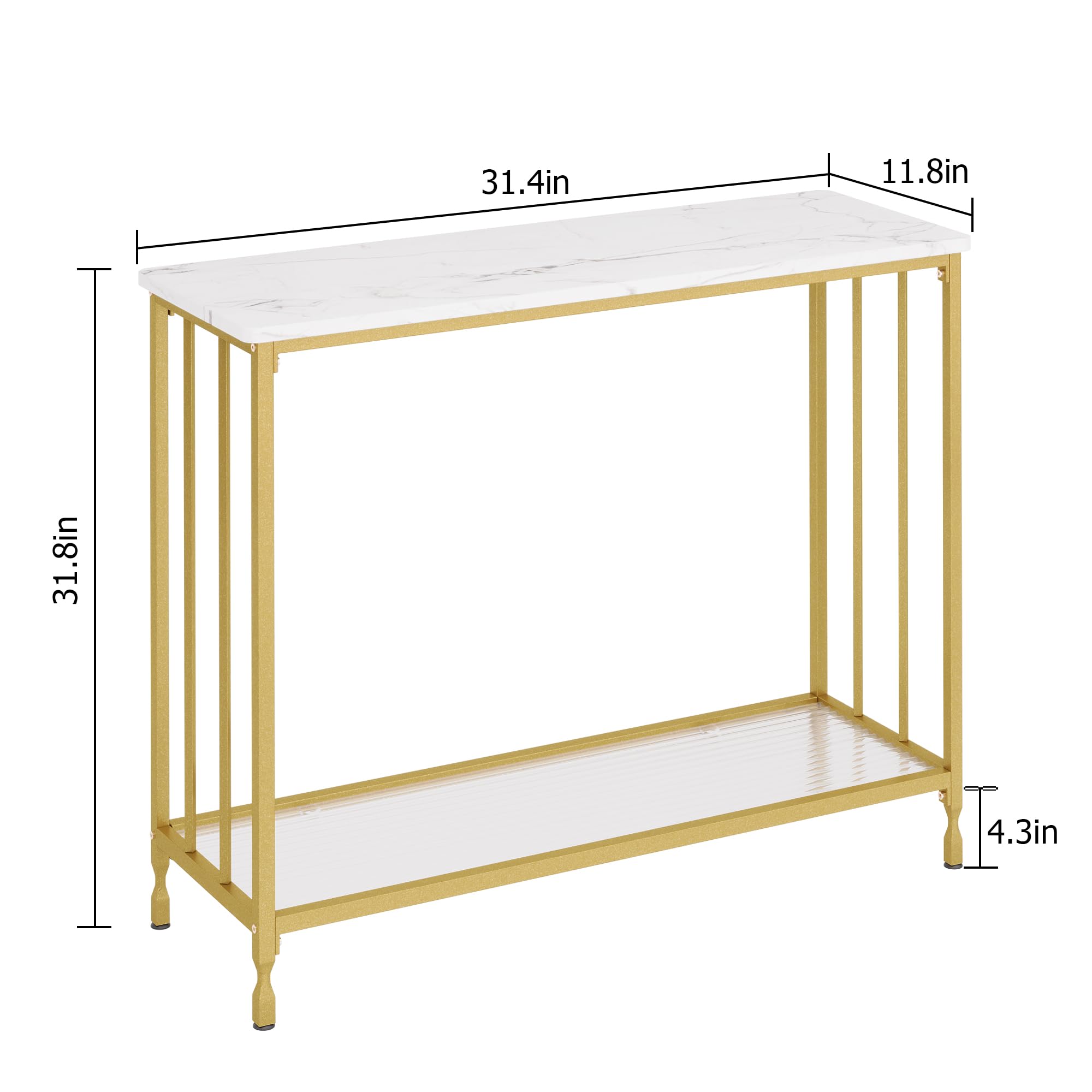 Garvee Consola Estrecha, 85x30x81 cm - complemento, Mesa de Entrada, Mesa de presentación - Ideal para Espacios pequeños