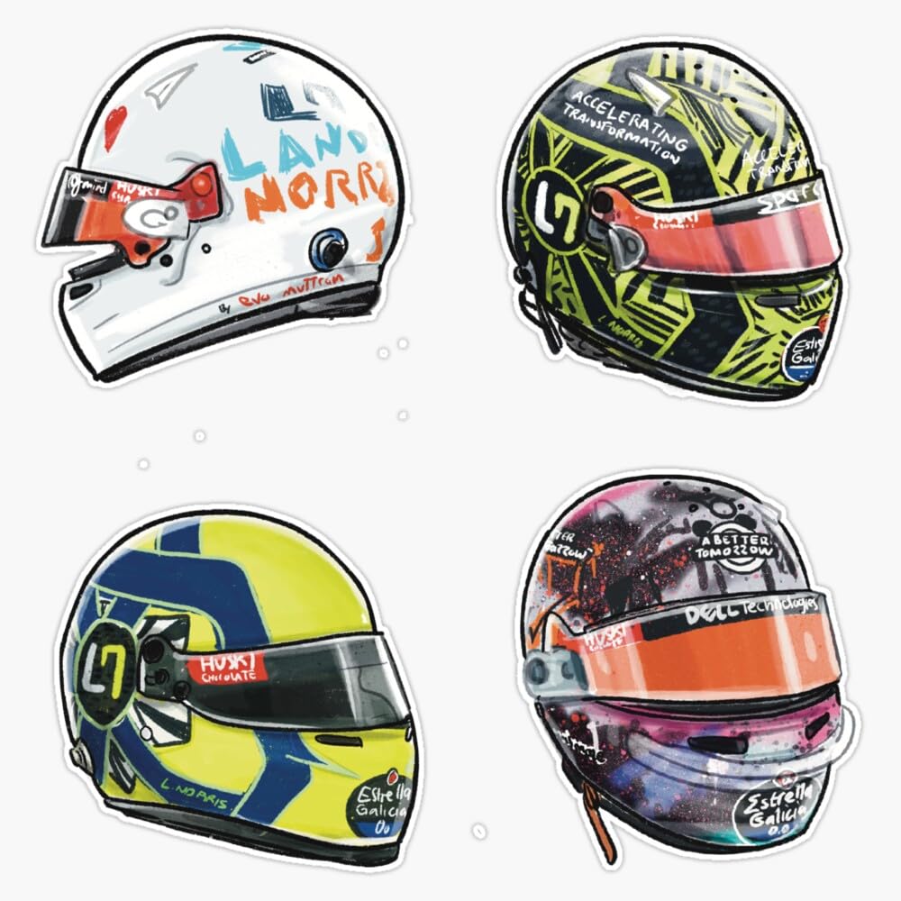 Lando Norris 2020 Helmet Set Volume 1 Sticker Decal Car Window Water Bottle 5"