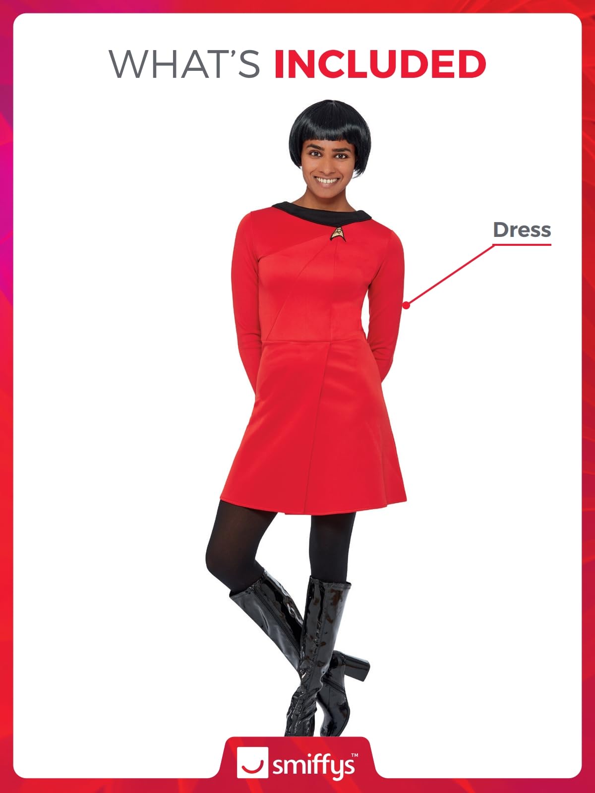 Smiffys Adults Star Trek Original Series Operations Uniform Dress with Embroidered Delta Badge - Image 2