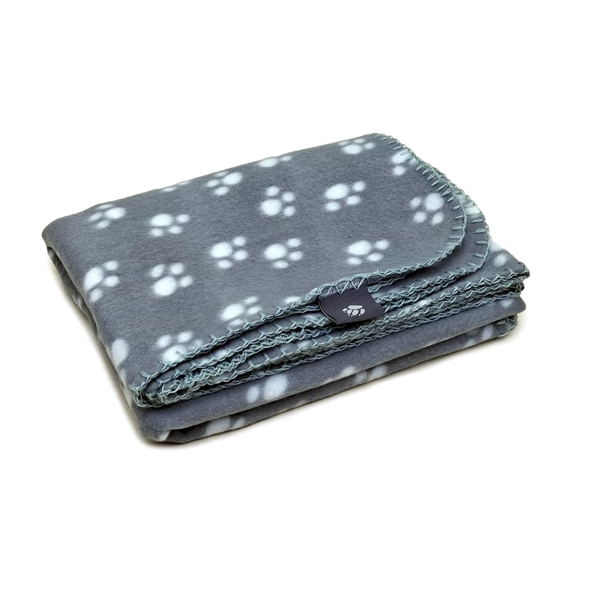 Danish Design Essentials Polar Dog Blanket Silver 75x100cm - Paw Print Patter, Soft & Machine Washable Blanket for Dogs