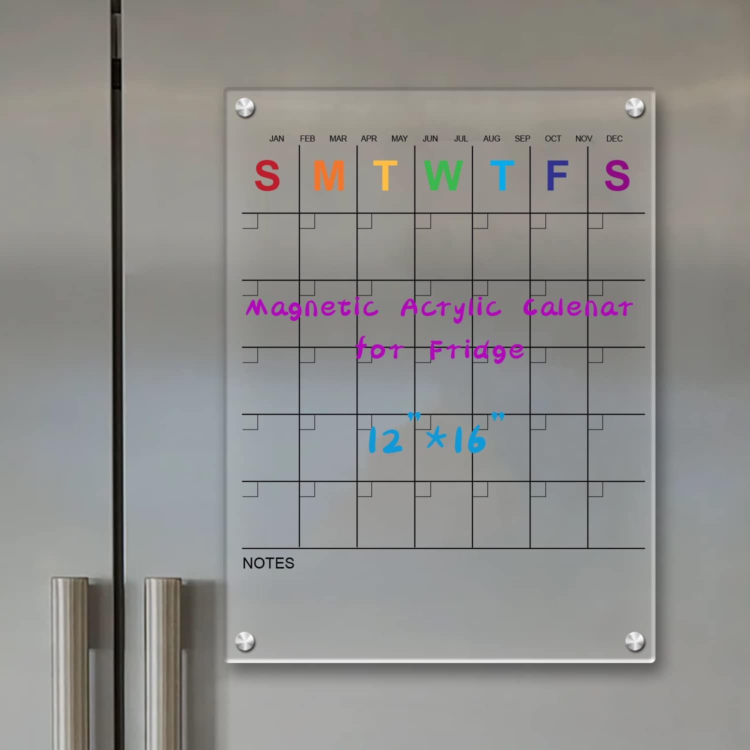 YAGELI Acrylic Dry Erase Board for Fridge, 16