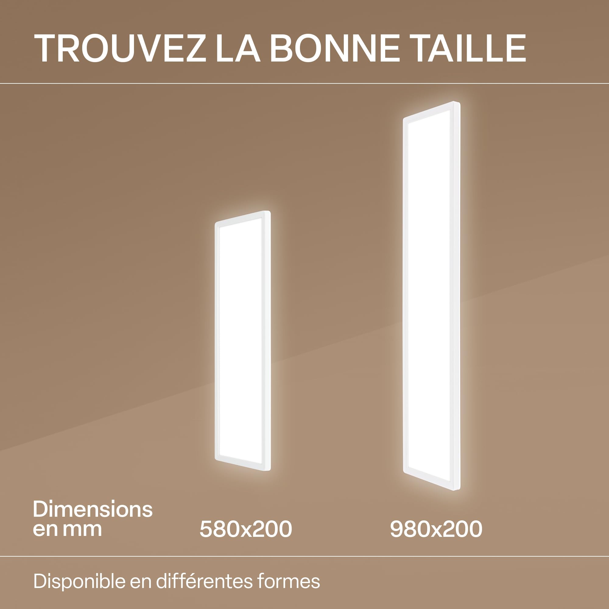 B.K.Licht - Plafonnier LED plat avec éclairage indirect, lumière blanc neutre, protection IP44, plafonnier salle de bain, lustre cuisine, lustre salon, 58 x 20 x 3 cm, blanc