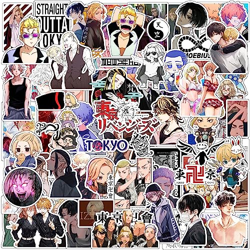 Image of Paper9store Pack of 80+ Tokyo Revengers Stickers for Laptop, Phone Case, Guitar, Bike, Pc, Scrapbook etc. Waterproof Glossy Laminated Residue Free Anime Stickers